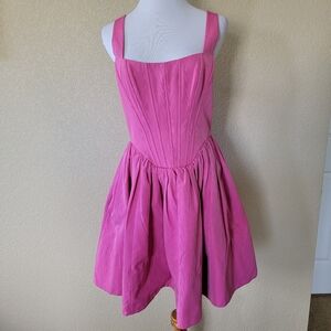 NWT STAUD Landscape Corset Dress in Pink, Size 10